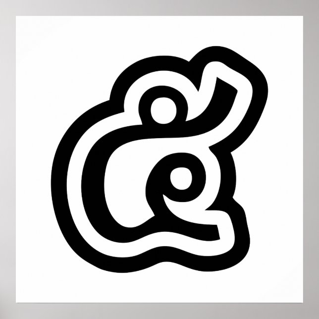 Poster Script Tailandês Número 5 / Cinco / ๕ (Haa/Ha) (Frente)