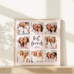 Poster Script Trendy no Blush | Múltiplos melhores amigos<br><div class="desc">Este poster de tendências mostra oito das suas fotos favoritas de você e sua melhor amiga! As palavras "melhores amigos" aparecem na escrita negra moderna,  e há espaço para adicionar o nome de você e do seu melhor amigo num fundo rosa bonito e pincelado.</div>