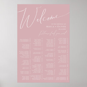 Poster Script Whimsical   Assentos Alfabéticos Com Rosa D