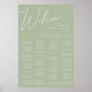 Poster Script Whimsical   Sage Green Alfabetization