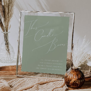 Poster Script Whimsical Sage Verde Esta Vela Queima