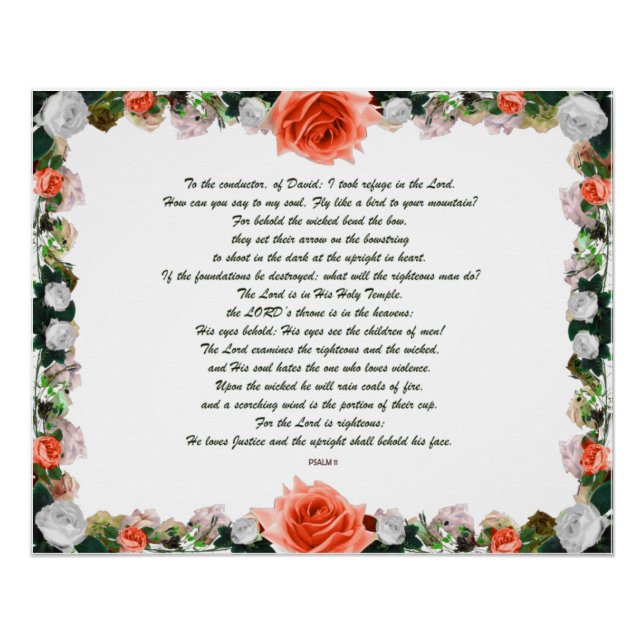 Pôster Scripture, Psalm 11, Botanic (Frente)