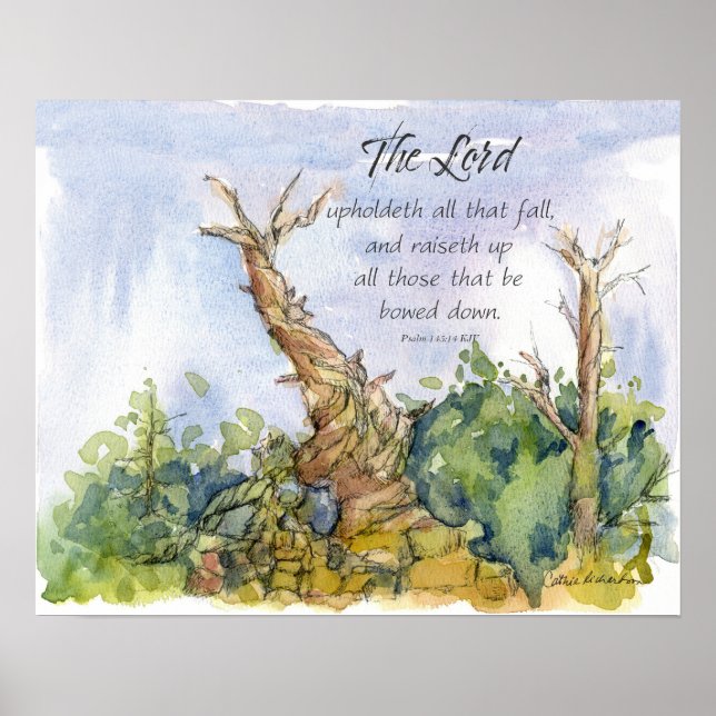 Poster Scripture Psalm 145 Bristlecone Pine Tree Desert (Frente)