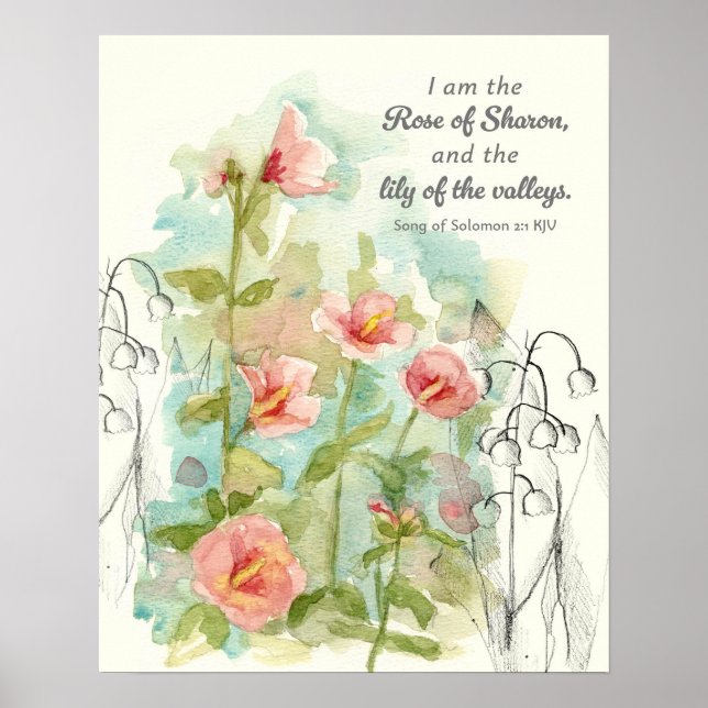 Poster Scripture Song of Solomon Rose of Sharon Lily  (Frente)