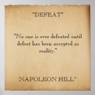 Pôster scroll-stock2, "DEFEAT""Ninguém jamais foi derrota