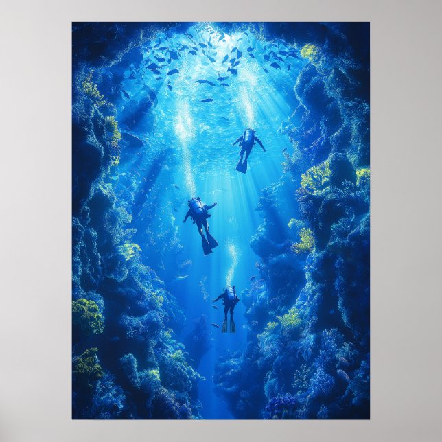 Poster Scuba Divers, Cena Submarina (Frente)