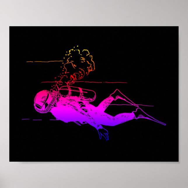 Poster Scuba Glow Diver (Frente)