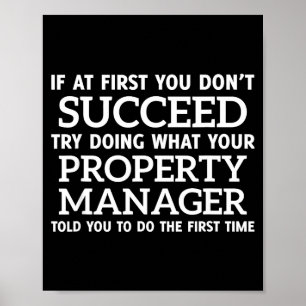 Poster Se ao Primeiro Você Não Succeed - Gerente de Propr