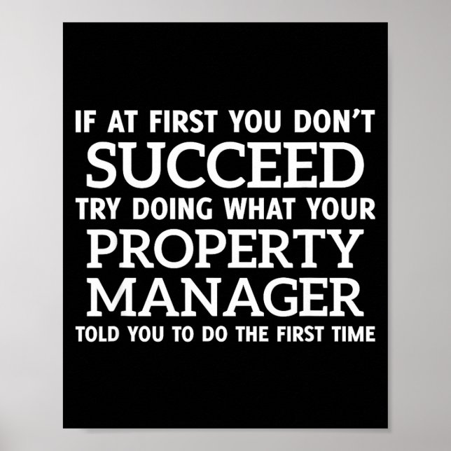 Poster Se ao Primeiro Você Não Succeed - Gerente de Propr (Frente)