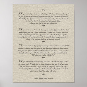 Poster SE citações por Rudyard Kipling 1895 no pergamin
