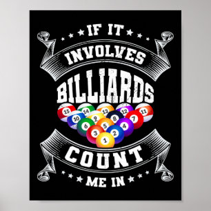 Poster Se Envolver Billards Conte-Me No Billard Player