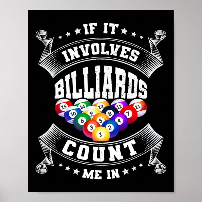Poster Se Envolver Billards Conte-Me No Billard Player (Frente)