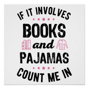 Pôster Se envolver livros e livros de pijamas