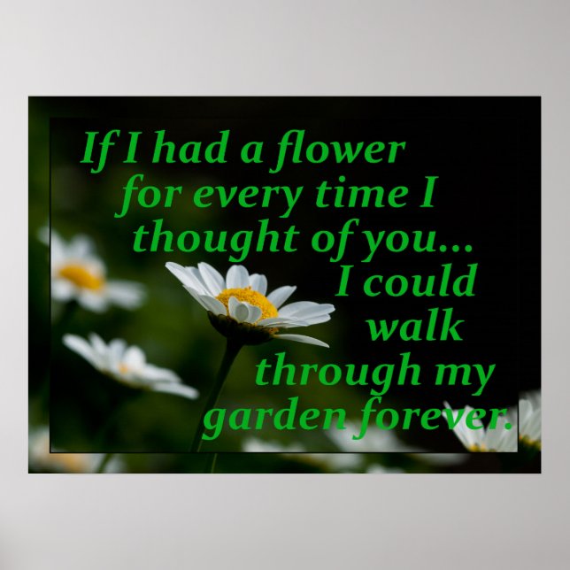 Pôster Se Eu Tivesse Uma Flor Para Cada Vez Que Eu Pensas (Frente)