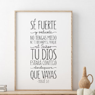 Poster Sé fuerte y valiente, Josué 1:9