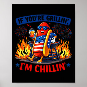 Poster Se grelhando chillin churrasco cachorro quente hum