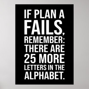 Poster Se o Plano A falhar - sucesso engraçado motivacion