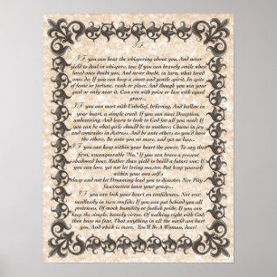 Poster SE poema de inspiração para jovens mulheres &