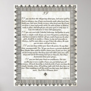 Poster SE poema de inspiração para jovens mulheres &