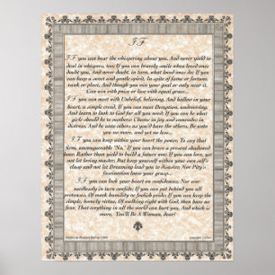 Pôster SE poema de inspiração para jovens mulheres &