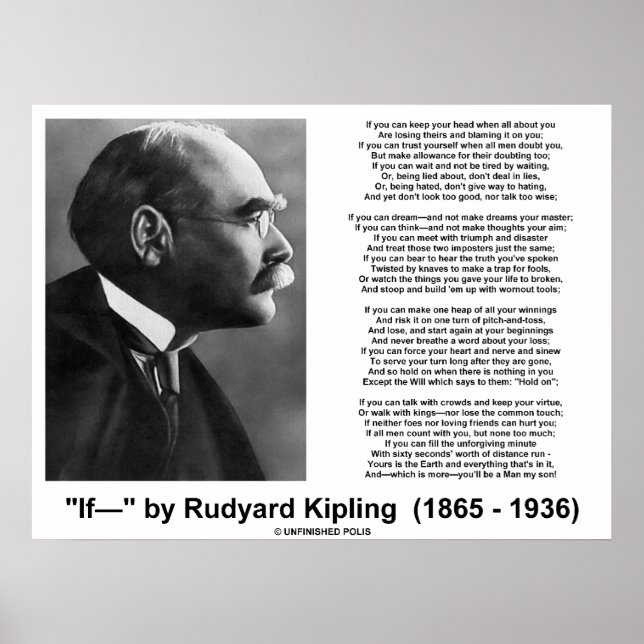 Pôster Se Poema De Rudyard Kipling (Imagem De Kipling) (Frente)