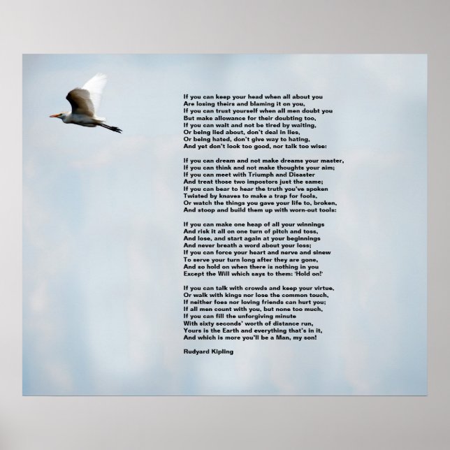 Pôster Se por Rudyard Kipling (Frente)