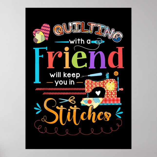 Poster Se Quiletar Com Um Amigo, Você Ficará Em Stitches (Frente)