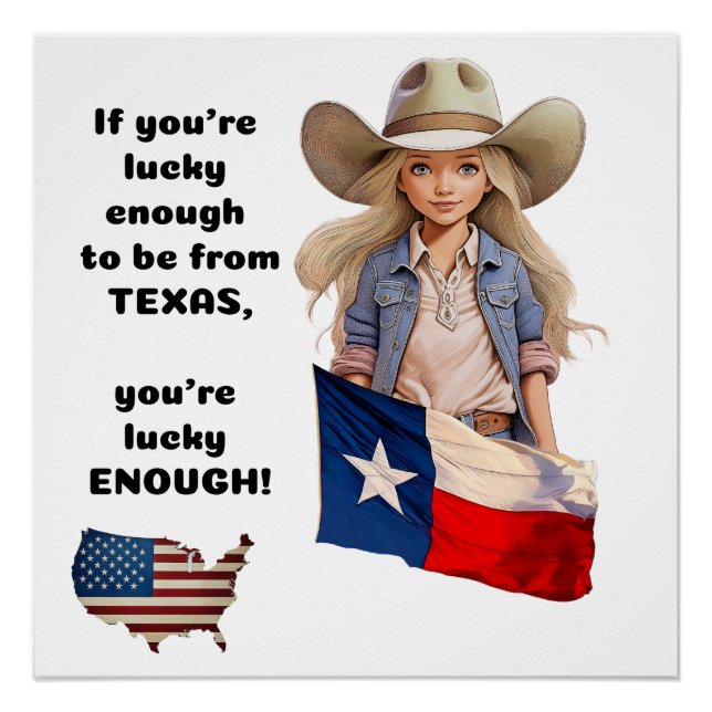 Pôster Se tiver sorte de ser do Texas Glossy Poster (Frente)