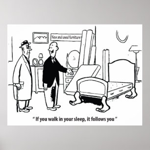 Poster Se você caminha no sono, humor, festa engraçada