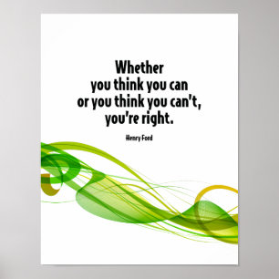 Poster Se você pensa você pode inspirador citar
