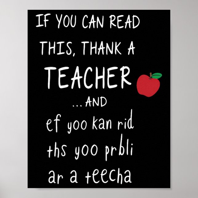 Poster Se Você Pode Ler Isso Agradeça a Um Professor E Ef (Frente)