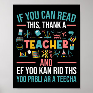 Poster Se Você Pode Ler Isso Agradeça a um Professor - Pr