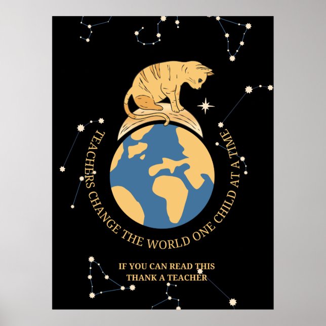 Poster Se você puder ler este obrigado, um professor (Frente)