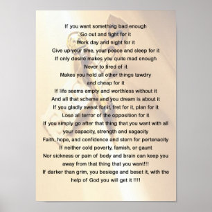 Poster Se você quer algo mau bastante - inspirador