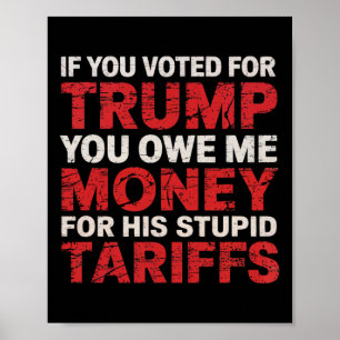 Poster Se Você Votou Em Trump, Você Me Deve Dinheiro De T