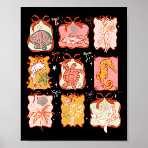 Poster Sea Animal Coquette Arco Vacinação de Verão Hawaii