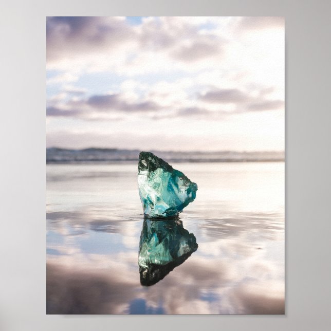 Poster Sea glass at sunset photo print (Frente)