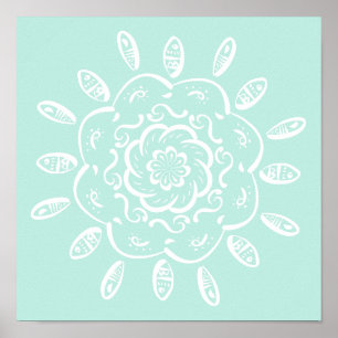 Pôster Sea Glass Mandala