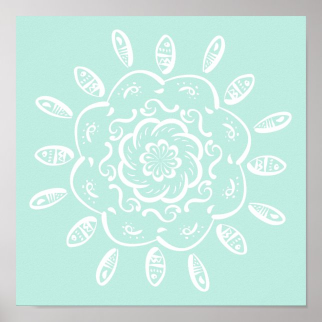 Pôster Sea Glass Mandala (Frente)