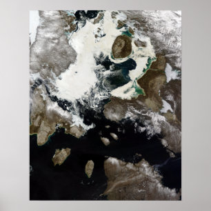 Poster Sea ice and sediment visible in Nunavut, Canada