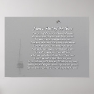 Poster Sea Ocean Spiritual Sympathual Memorial Sailboat