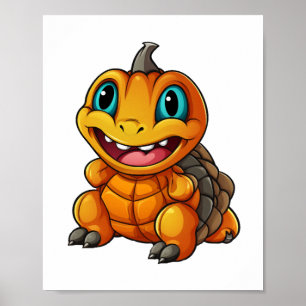 Poster Sea Turtle Pumpkin Ppreguiçoso Festa de Halloween
