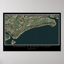 Poster Seabrook & Kiawah Islands South Carolina Satellite