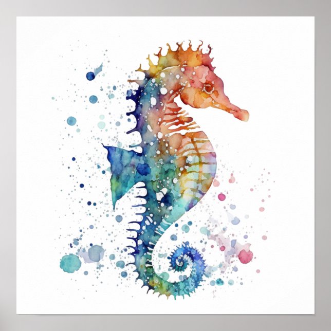 Poster - Seacavalo Sealife sob o mar design2 (Frente)