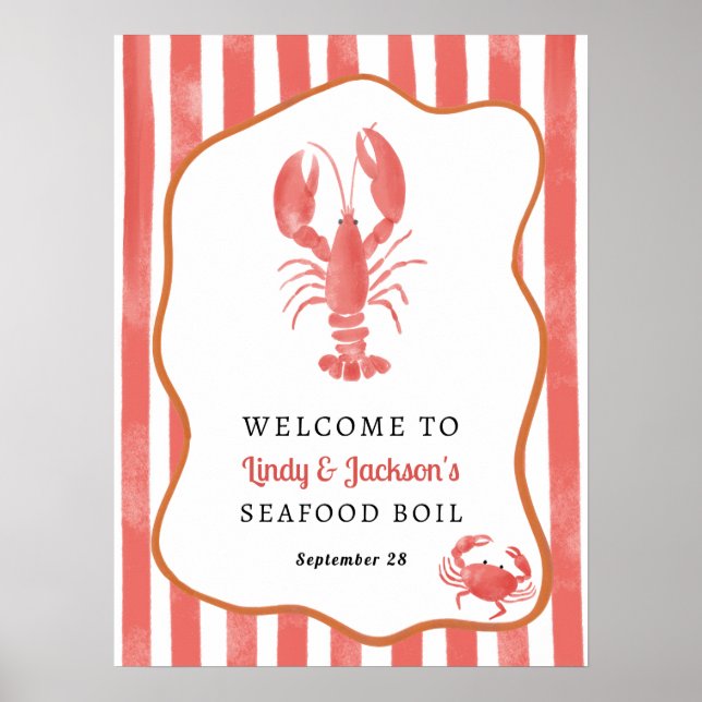 Poster Seafood Boil Welcome Foam Board (Frente)