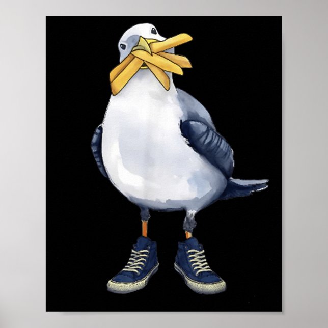 Poster Seagull Com Fries E Tênis Divertidos.png (Frente)