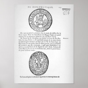 Pôster Seals of Hugues Capet  and Robert II  the Pious