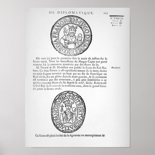 Pôster Seals of Hugues Capet  and Robert II  the Pious (Frente)