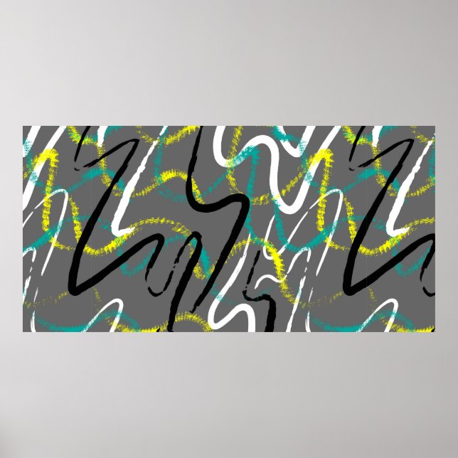 Poster Seamless abstract urban backdrop with grunge wave  (Frente)