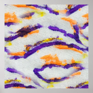 Poster Seamless animal zebra. Dirty art pattern. Abstract